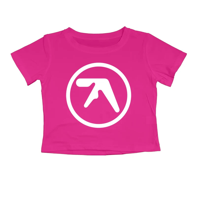 Punk Aphex Twin Print T-Shirt Oversize Hip Hop Women Streetwear Harajuku Crop Top Baby Tee Goth Summer Grunge Gothic Clothes Y2k
