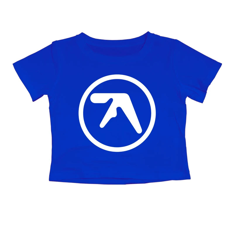 Punk Aphex Twin Print T-Shirt Oversize Hip Hop Women Streetwear Harajuku Crop Top Baby Tee Goth Summer Grunge Gothic Clothes Y2k