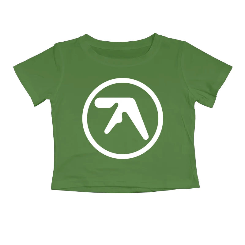 Punk Aphex Twin Print T-Shirt Oversize Hip Hop Women Streetwear Harajuku Crop Top Baby Tee Goth Summer Grunge Gothic Clothes Y2k