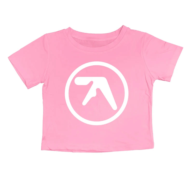 Punk Aphex Twin Print T-Shirt Oversize Hip Hop Women Streetwear Harajuku Crop Top Baby Tee Goth Summer Grunge Gothic Clothes Y2k