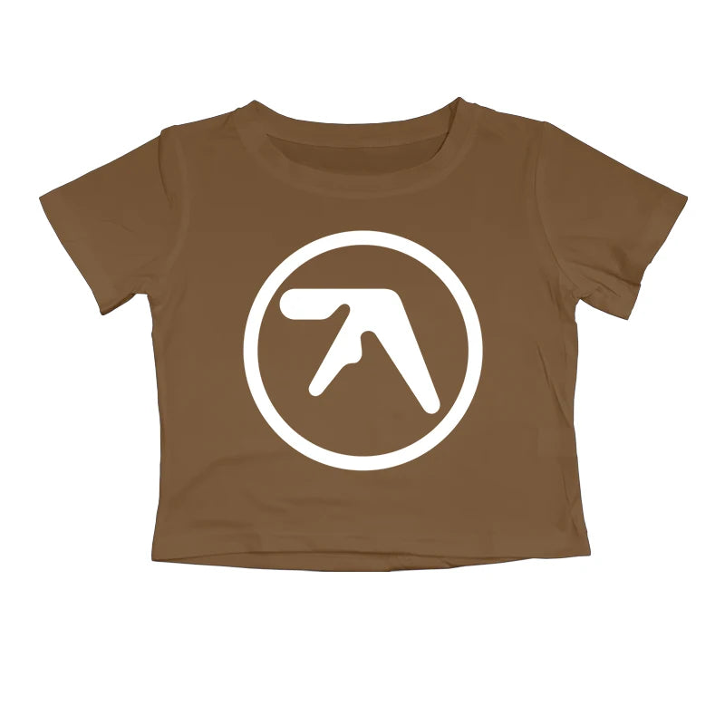 Punk Aphex Twin Print T-Shirt Oversize Hip Hop Women Streetwear Harajuku Crop Top Baby Tee Goth Summer Grunge Gothic Clothes Y2k