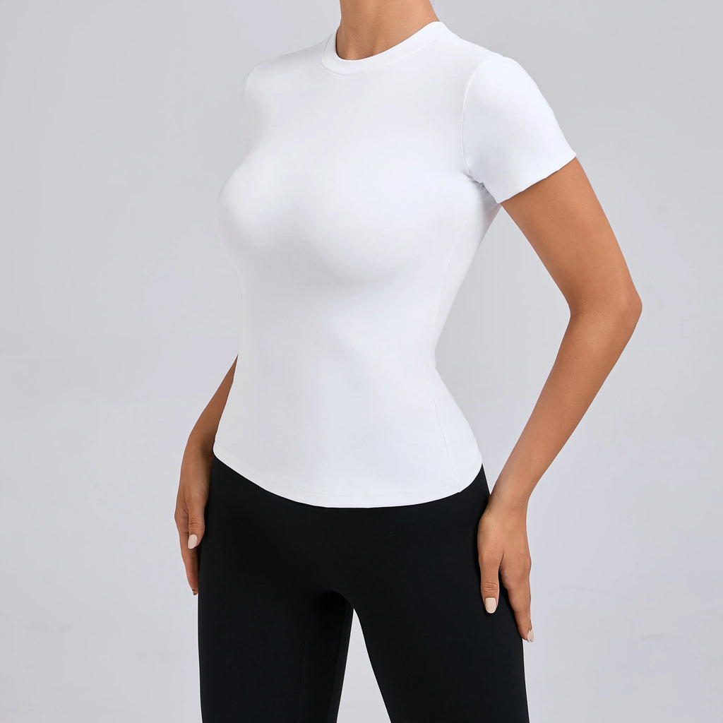 Women Top Yoga Shirts Quick Dry Running Tops Tights Push Up Workout Gym Clothes Short Sleeve Fitness Sports T-Shirts