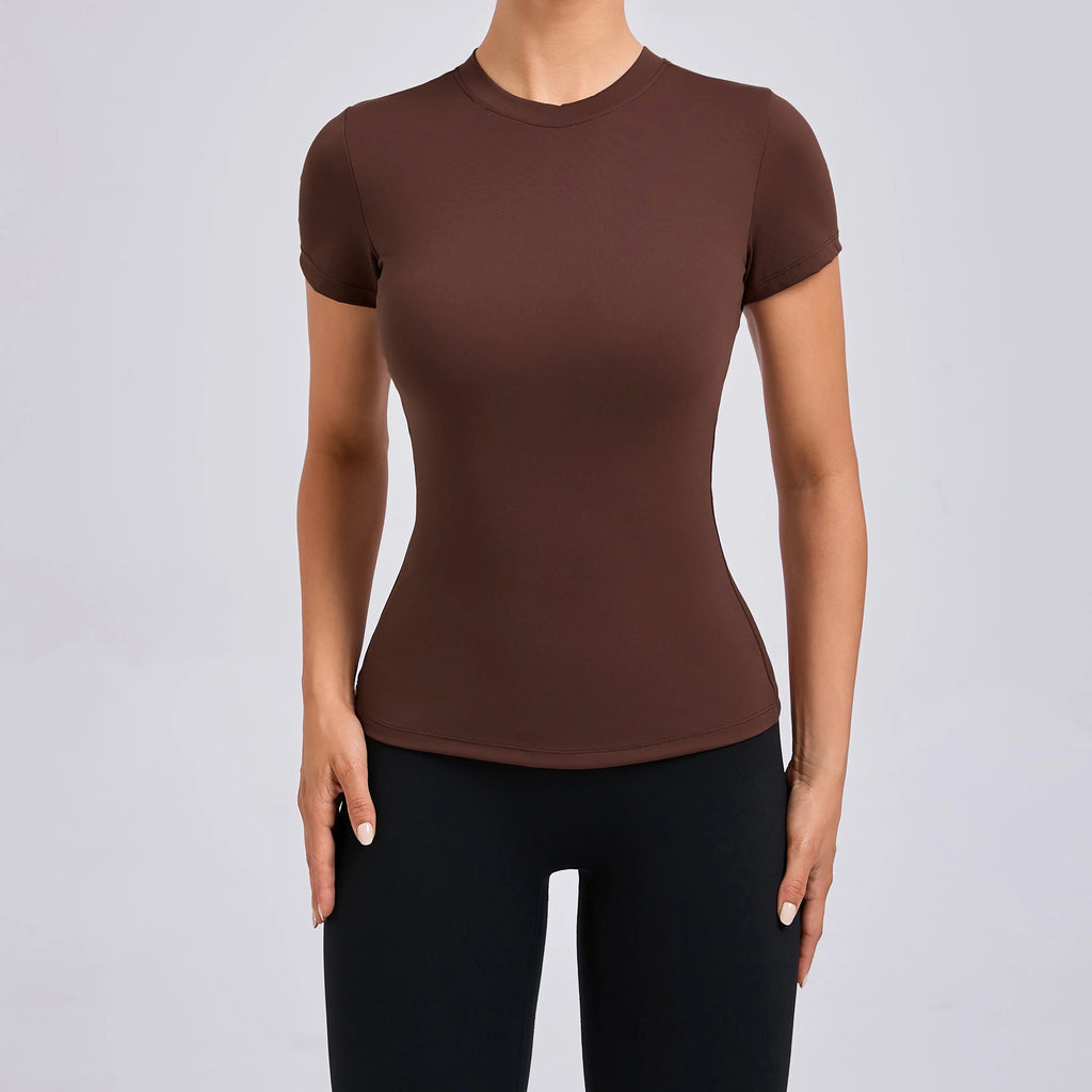 Women Top Yoga Shirts Quick Dry Running Tops Tights Push Up Workout Gym Clothes Short Sleeve Fitness Sports T-Shirts