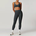 2 Pieces Sportswear Women Yoga Set Gym Clothes Sportswear Yoga Suits Fitness Set Tracksuits Sports Bra Gym High Waist Leggings