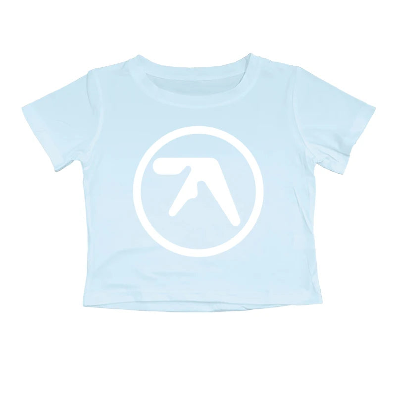 Punk Aphex Twin Print T-Shirt Oversize Hip Hop Women Streetwear Harajuku Crop Top Baby Tee Goth Summer Grunge Gothic Clothes Y2k