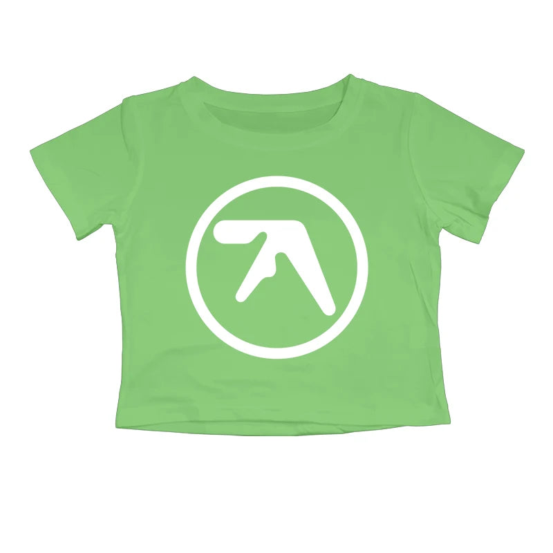 Punk Aphex Twin Print T-Shirt Oversize Hip Hop Women Streetwear Harajuku Crop Top Baby Tee Goth Summer Grunge Gothic Clothes Y2k
